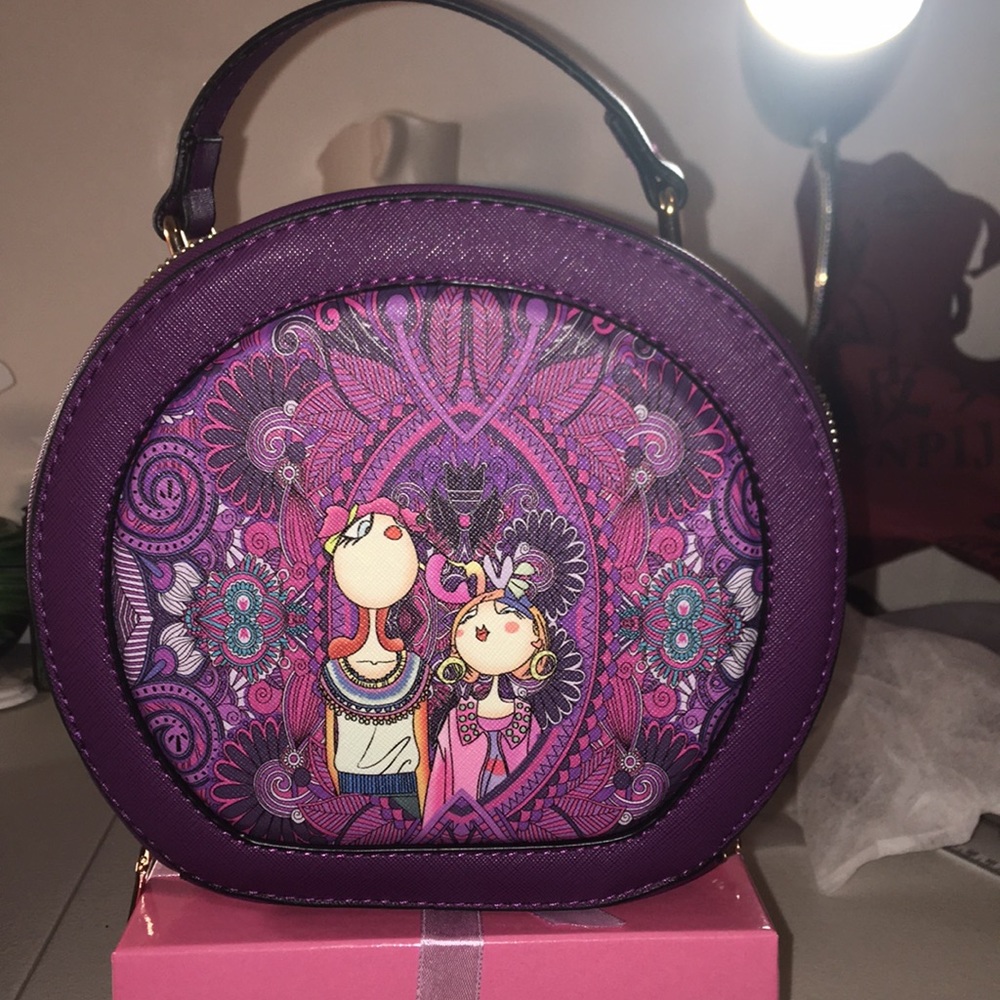 Purple crossbody PU Leather  bag - Picture 2 of 4